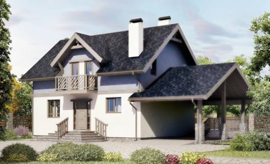 150-011-П Проект двухэтажного дома с мансардой и гаражом, недорогой дом из твинблока Кокшетау | Проекты домов от House Expert