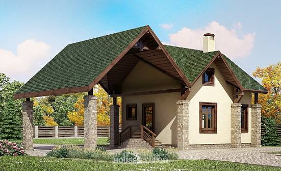 060-001-Л Проект двухэтажного дома мансардный этаж и гаражом, миниатюрный загородный дом из бризолита Алма-Ата | Проекты домов от House Expert