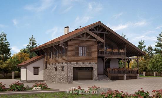 255-002-Л Проект двухэтажного дома с мансардой, гараж, огромный дом из блока Шымкент | Проекты домов от House Expert