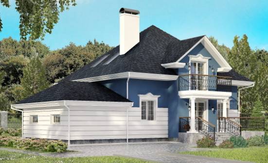 180-002-П Проект двухэтажного дома мансардой и гаражом, простой домик из кирпича Талдыкорган | Проекты домов от House Expert