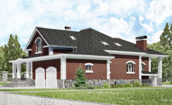 600-001-П Проект трехэтажного дома с мансардой, гараж, огромный загородный дом из поризованных блоков Уральск | Проекты домов от House Expert