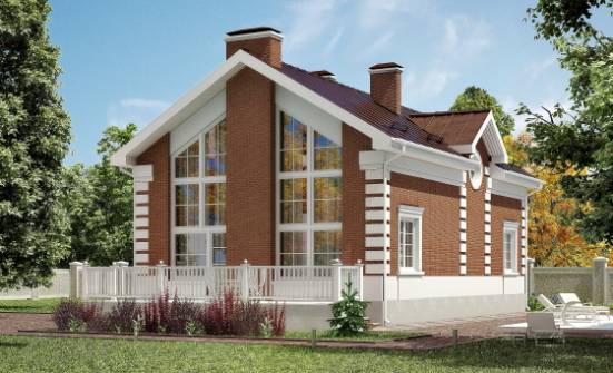 160-009-П Проект двухэтажного дома мансардой, небольшой загородный дом из пеноблока Рудный | Проекты домов от House Expert