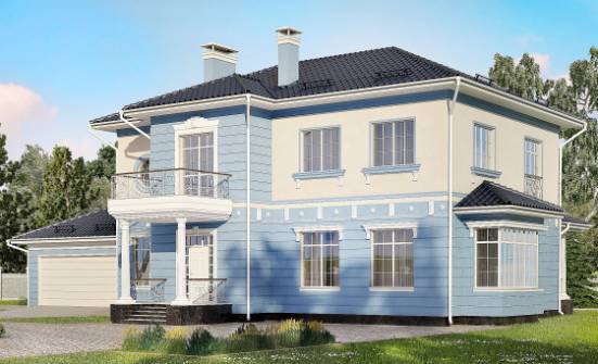 285-003-Л Проект двухэтажного дома и гаражом, современный загородный дом из кирпича Караганда | Проекты домов от House Expert