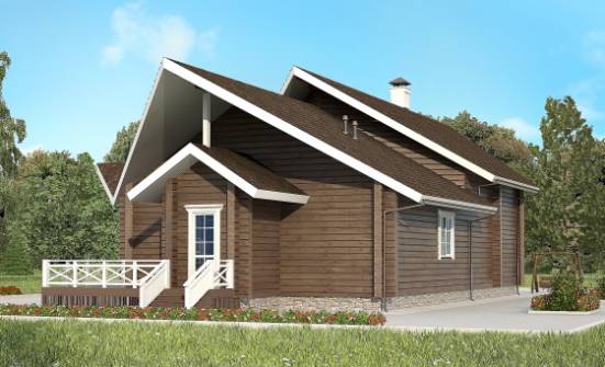 210-002-Л Проект двухэтажного дома с мансардой, простой домик из дерева Петропавловск | Проекты домов от House Expert