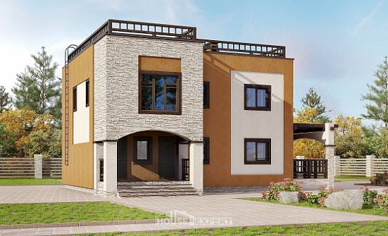 150-010-Л Проект двухэтажного дома, скромный коттедж из кирпича Талдыкорган | Проекты домов от House Expert