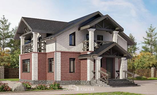 160-014-Л Проект двухэтажного дома, красивый дом из керамзитобетонных блоков Талдыкорган | Проекты домов от House Expert
