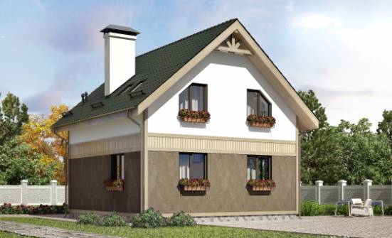 105-001-Л Проект двухэтажного дома мансардой, небольшой домик из бризолита Павлодар | Проекты домов от House Expert