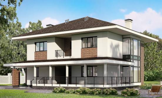275-002-П Проект двухэтажного дома и гаражом, красивый загородный дом из кирпича Семей | Проекты домов от House Expert