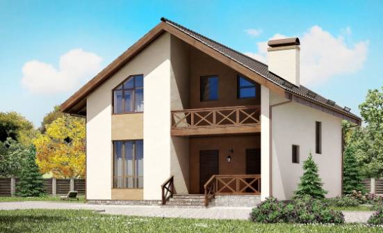 170-002-П Проект двухэтажного дома мансардой, скромный дом из пеноблока Талдыкорган | Проекты домов от House Expert