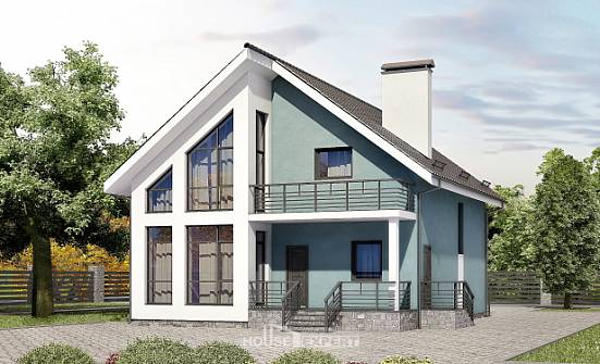 170-006-П Проект двухэтажного дома мансардой, компактный загородный дом из пеноблока Атырау | Проекты домов от House Expert