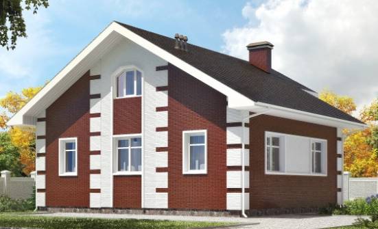 115-001-П Проект двухэтажного дома с мансардой, красивый коттедж из керамзитобетонных блоков Туркестан | Проекты домов от House Expert