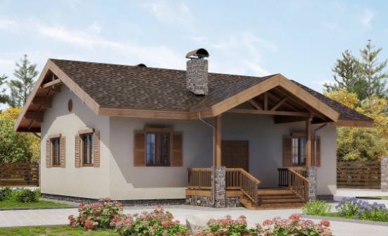 090-002-Л Проект одноэтажного дома, небольшой загородный дом из кирпича Талдыкорган | Проекты одноэтажных домов от House Expert
