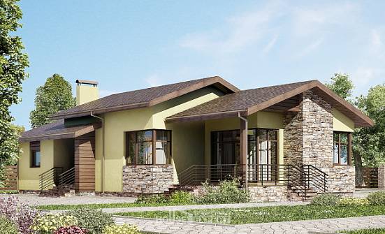130-007-Л Проект одноэтажного дома, небольшой загородный дом из арболита Уральск | Проекты домов от House Expert