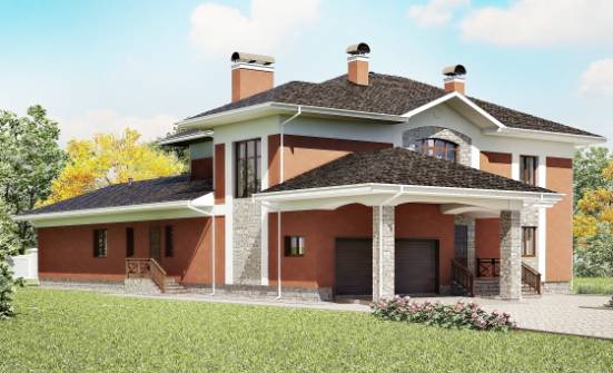 400-002-Л Проект двухэтажного дома, гараж, уютный загородный дом из кирпича Павлодар | Проекты домов от House Expert
