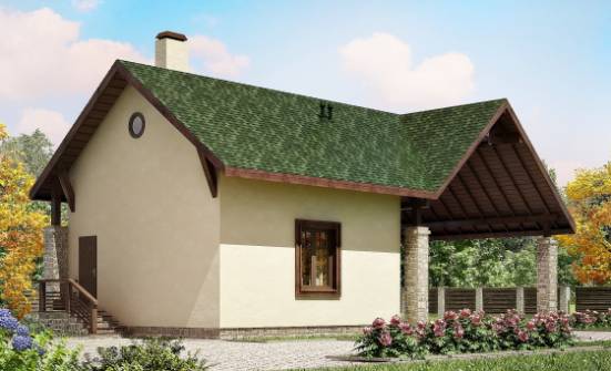 060-001-Л Проект двухэтажного дома мансардный этаж и гаражом, миниатюрный загородный дом из бризолита Алма-Ата | Проекты домов от House Expert