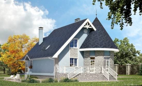170-003-П Проект двухэтажного дома мансардой, экономичный дом из арболита Павлодар | Проекты домов от House Expert