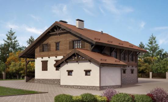 255-002-Л Проект двухэтажного дома с мансардой, гараж, огромный дом из блока Шымкент | Проекты домов от House Expert