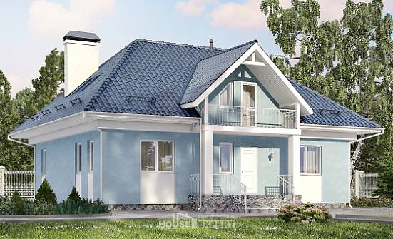 200-002-П Проект двухэтажного дома мансардой, красивый домик из теплоблока Уральск | Проекты домов от House Expert