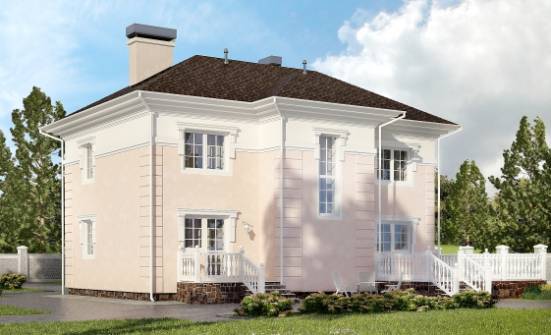 155-005-Л Проект двухэтажного дома, недорогой загородный дом из пеноблока Актау | Проекты домов от House Expert
