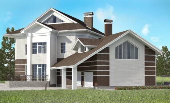 410-001-П Проект двухэтажного дома и гаражом, огромный загородный дом из кирпича Кызылорда | Проекты домов от House Expert