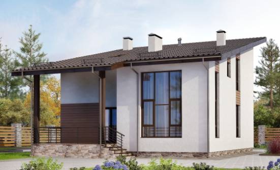 140-005-П Проект двухэтажного дома с мансардой, бюджетный дом из арболита Жанаозен | Проекты домов от House Expert