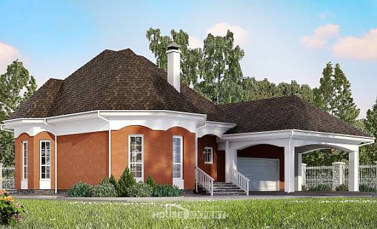 180-007-П Проект двухэтажного дома мансардой, гараж, бюджетный дом из блока Уральск | Проекты домов от House Expert