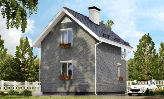045-001-П Проект двухэтажного дома мансардный этаж, миниатюрный домик из пеноблока Талдыкорган | Проекты домов от House Expert