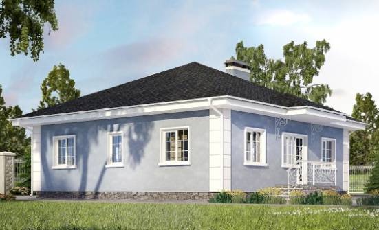 100-001-П Проект одноэтажного дома, недорогой загородный дом из газобетона Кызылорда | Проекты одноэтажных домов от House Expert