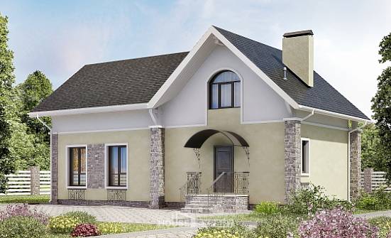 150-012-П Проект двухэтажного дома мансардой, простой дом из газобетона Жанаозен | Проекты домов от House Expert