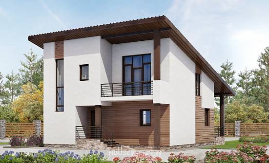 140-005-П Проект двухэтажного дома с мансардой, бюджетный дом из арболита Жанаозен | Проекты домов от House Expert