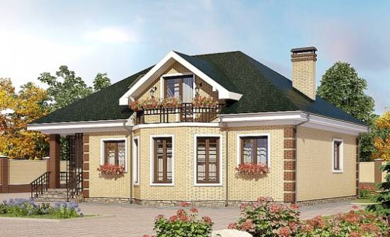 150-013-Л Проект двухэтажного дома мансардой, классический загородный дом из кирпича Кызылорда | Проекты домов от House Expert