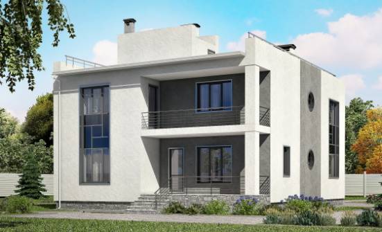 255-001-П Проект двухэтажного дома и гаражом, огромный загородный дом из теплоблока Тараз | Проекты домов от House Expert
