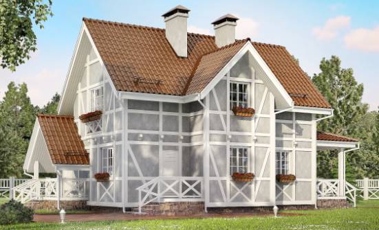 160-003-Л Проект двухэтажного дома мансардой, красивый загородный дом из арболита Жанаозен | Проекты домов от House Expert