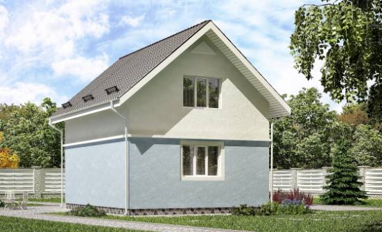 095-002-П Проект двухэтажного дома с мансардой, простой загородный дом из арболита Тараз | Проекты домов от House Expert