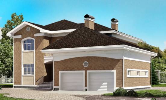 335-002-П Проект двухэтажного дома, гараж, огромный коттедж из кирпича Темиртау | Проекты домов от House Expert