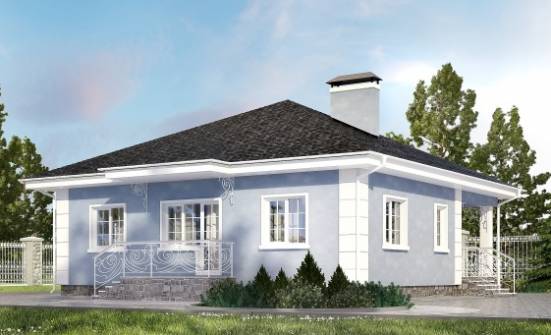 100-001-П Проект одноэтажного дома, недорогой загородный дом из газобетона Кызылорда | Проекты домов от House Expert