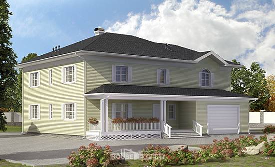 410-002-Л Проект двухэтажного дома, гараж, классический домик из пеноблока Актобе | Проекты домов от House Expert