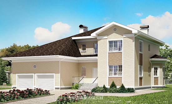 335-001-Л Проект двухэтажного дома и гаражом, огромный дом из кирпича Кокшетау | Проекты домов от House Expert