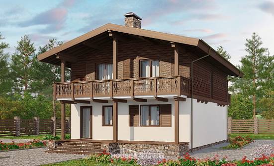 150-016-Л Проект двухэтажного дома с мансардой, простой загородный дом из пеноблока Павлодар | Проекты домов от House Expert