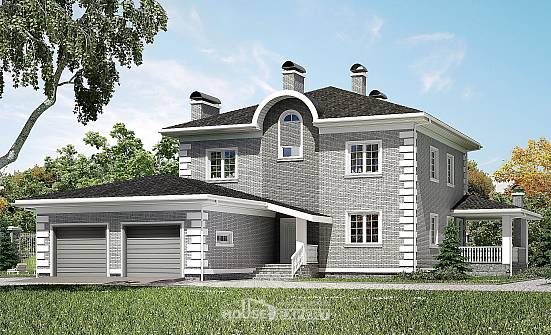 245-004-Л Проект двухэтажного дома и гаражом, средний домик из кирпича Талдыкорган | Проекты домов от House Expert