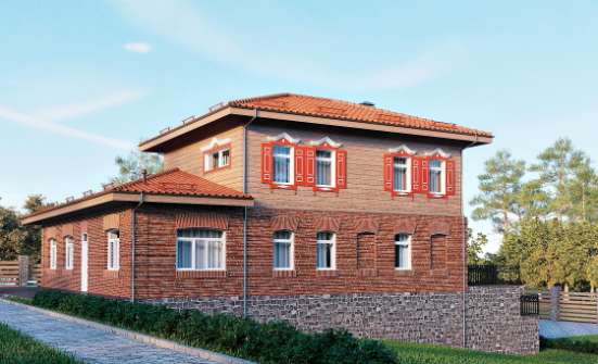 380-002-Л Проект трехэтажного дома, гараж, просторный загородный дом из кирпича Жанаозен | Проекты домов от House Expert