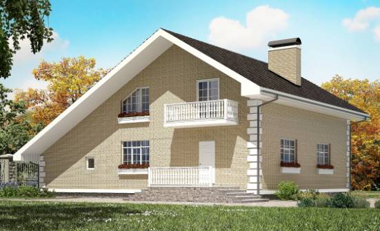 190-005-П Проект двухэтажного дома с мансардой, гараж, классический домик из газобетона Уральск | Проекты домов от House Expert