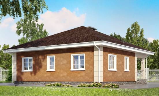 100-001-Л Проект одноэтажного дома, бюджетный дом из теплоблока Караганда | Проекты домов от House Expert