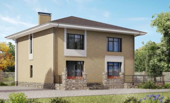 180-015-Л Проект двухэтажного дома, простой домик из блока Темиртау | Проекты домов от House Expert