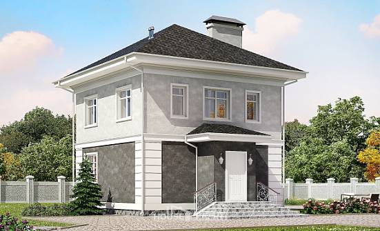 090-003-П Проект двухэтажного дома, скромный коттедж из поризованных блоков Жанаозен | Проекты домов от House Expert