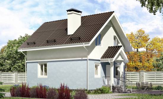 095-002-П Проект двухэтажного дома с мансардой, простой загородный дом из арболита Тараз | Проекты домов от House Expert