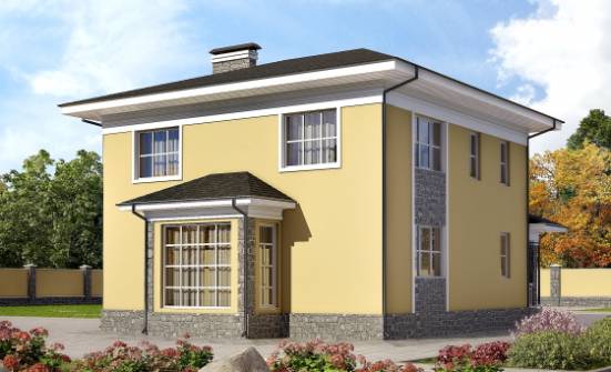 155-011-Л Проект двухэтажного дома, красивый коттедж из пеноблока Талдыкорган | Проекты домов от House Expert