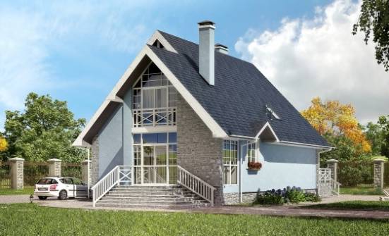 170-003-П Проект двухэтажного дома мансардой, экономичный дом из арболита Павлодар | Проекты домов от House Expert