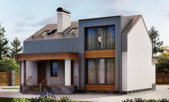 120-004-П Проект двухэтажного дома мансардный этаж, классический коттедж из газосиликатных блоков Рудный | Проекты домов от House Expert