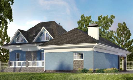 180-007-Л Проект двухэтажного дома с мансардой, гараж, современный домик из газобетона Рудный | Проекты домов от House Expert